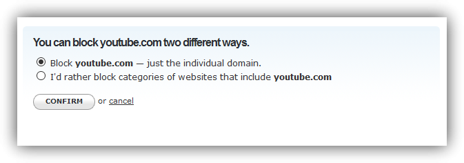 Confirmar bloqueo YouTube OpenDNS