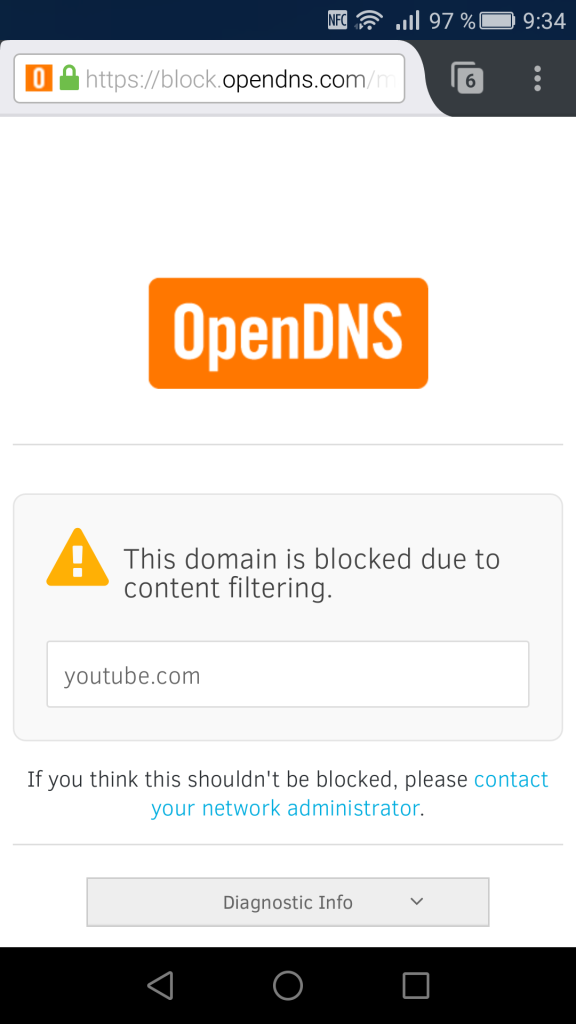 Youtube bloqueado OpenDNS
