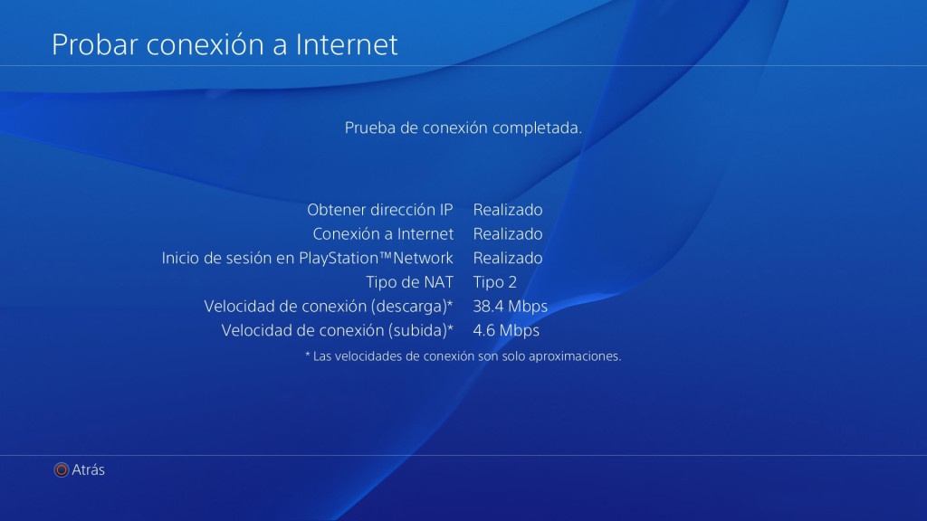 Probar conexión Internet PS4