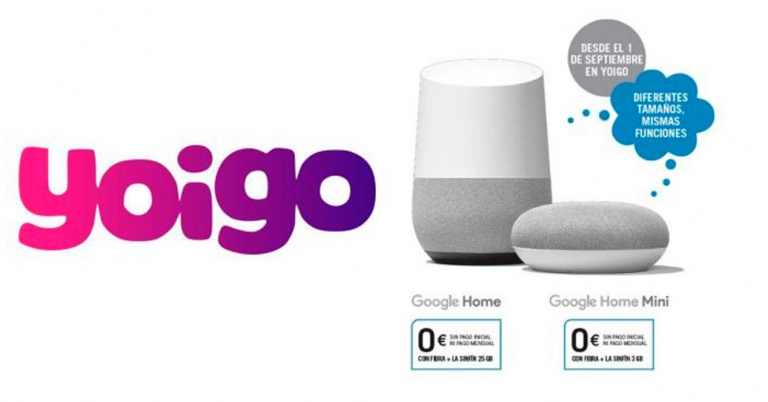 Google Home, móviles, Líneas DUO o SKY TV gratis con la fibra y móvil de Yoigo