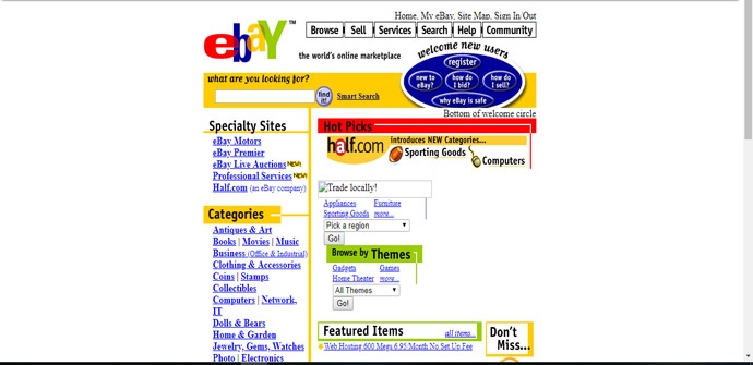 Cómo se veían las principales páginas Web hace una década