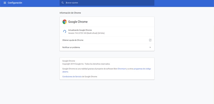 Cómo actualizar Google Chrome 75