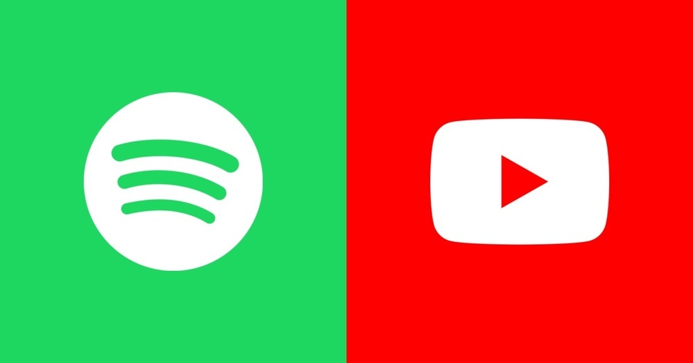 Logos de Spotify y YouTube